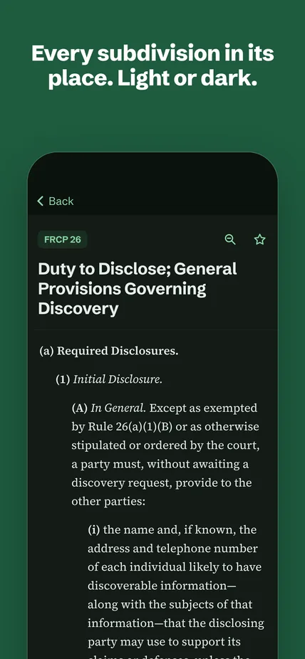 Civil Rule 26 in dark mode, with every subdivision in its place.